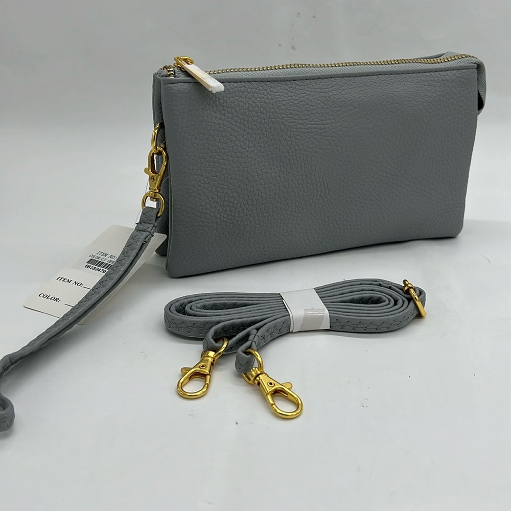 COPY - Three compartments Crossbody Bag Convertible to wristlet or shoulder